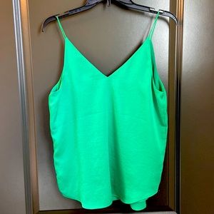Green silky cami
